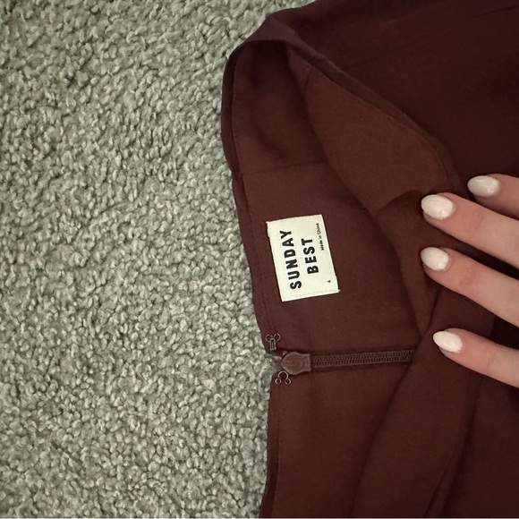 Aritzia silk slip mini skirt with slit - Picture 2 of 3